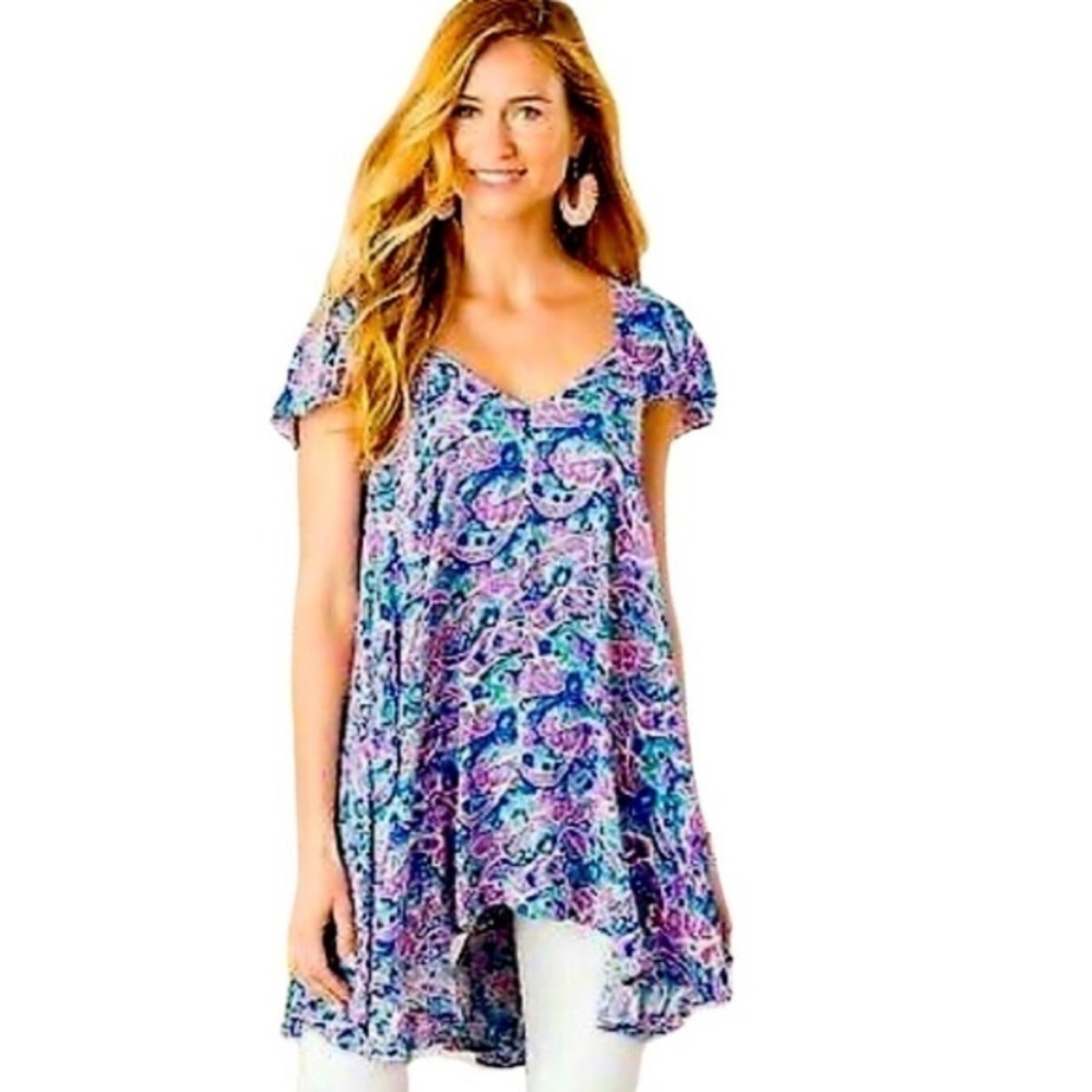 Matilda Jane Hanky Hems Boho Paisley Swing Tunic Top